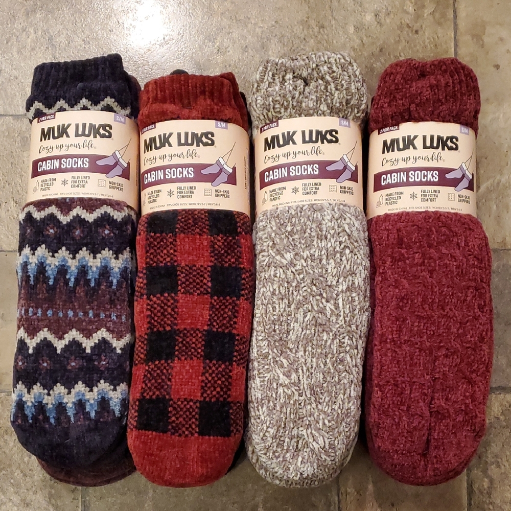 Muk Luks Women's Cabin Socks - 8 pair Multi-Color Pack